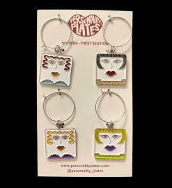 Personality Plates Wine Charms – Sisters First Edition -Gift Promotion Store mk033766alt view2c
